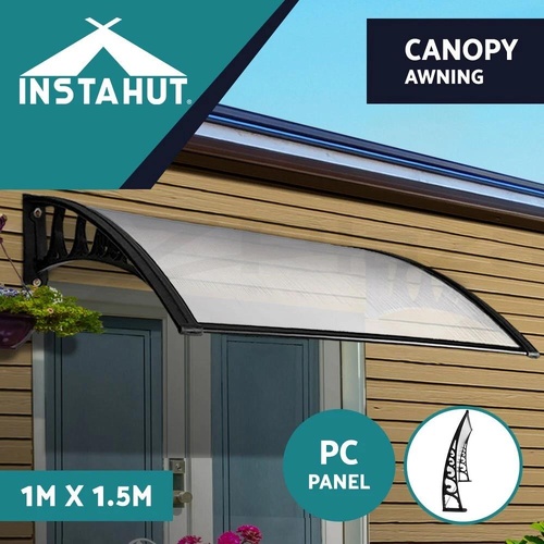 Instahut Window Door Awning Door Canopy 1mx1.5m DIY Outdoor Awning Patio UV