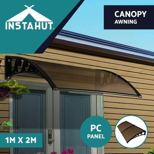 Instahut Window Door Awning Door Canopy Patio Sun Shield 1x2m DIY BR Outdoor