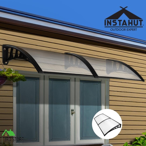 Instahut Window Door Awning Door Canopy 1mx2.4m DIY Patio Outdoor SunShield