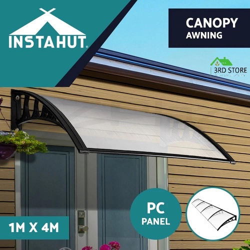 Instahut Window Door Awning Door Canopy Patio UV Sun Shield WHITE 1mx4m DIY