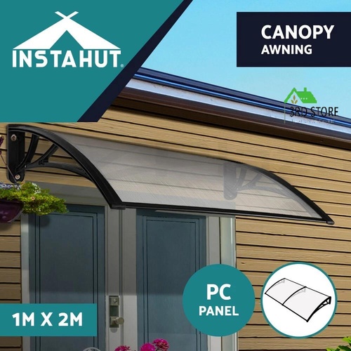 Instahut Window Door Awning Door Canopy Patio UV Sun Shield WHITE 1mx2m DIY