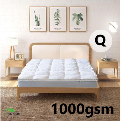Royal Comfort Mattress Topper Underlay 1000GSM Bamboo Blend Breathable Luxury