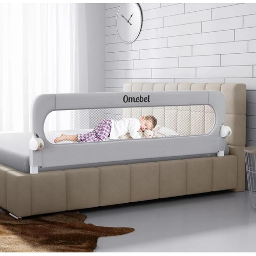 Omebel Toddler Bed Rail, 60cm High 200cm Long Baby Kids Bed Rail Guard Height Ad