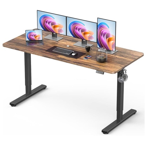 Standing Desk, Large Height Adjustable Electric Stand up Desk, 140X60Cm Sit Stan