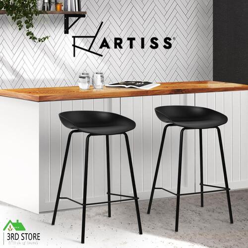 Artiss Kitchen Bar Stools Bar Stool Counter Chairs Metal Black Barstools x2