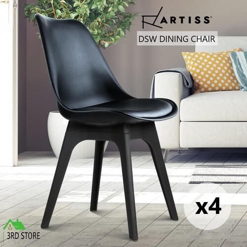 Artiss Dining Chairs Set Of 4 Replica Chair Retro Eiffel DSW Cafe Black