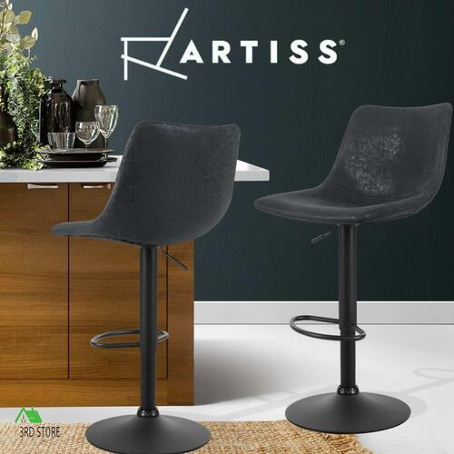 Artiss Kitchen Bar Stools Gas Lift Stool Chairs Swivel Barstools Vintage Leather