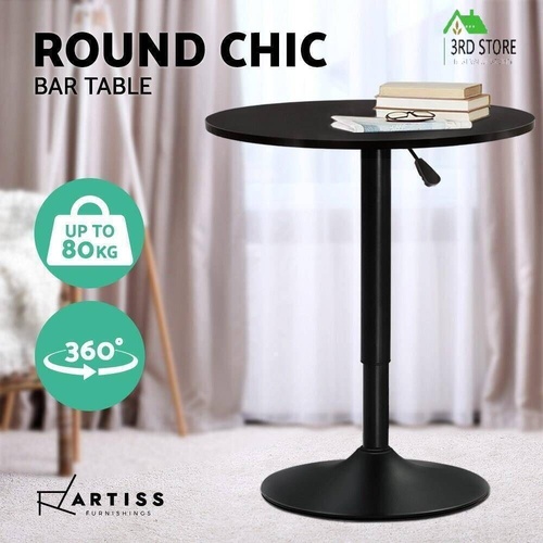 Artiss Bar Table Gas Lift Adjustable Kitchen Cafe Banquet Tables Pub Metal Black