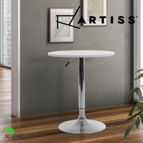 Artiss Bar Table Gas Lift Adjustable Kitchen Cafe Banquet Tables Pub White