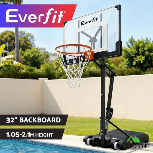 Everfit Portable Basketball Hoop Adjustable Pool Goal System Backyard 1.05M-2.1M