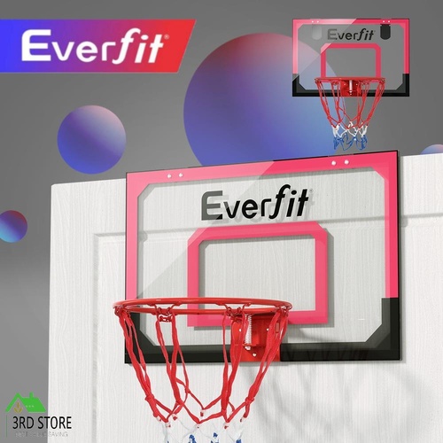 Everfit Mini Basketball Hoop Door Wall Mounted Kids Sports Backboard Indoor Red