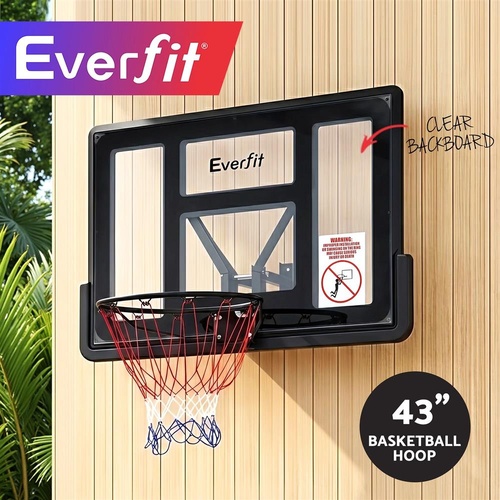 Everfit 43-Inch Wall Mount Kids Basketball Hoop Backboard Indoor Outdoor Sports