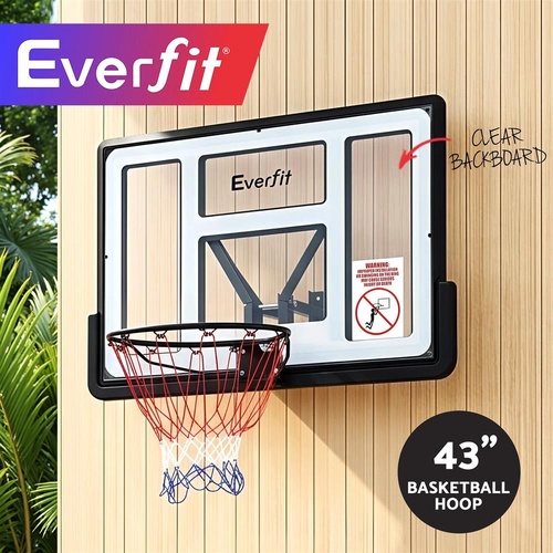Everfit 43-Inch Wall Mount Kids Basketball Hoop Backboard Outdoor Sports