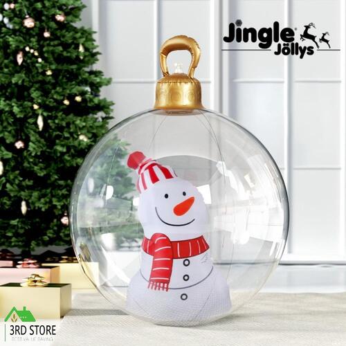 Jingle Jollys Christmas Inflatable Ball 60cm Snowman Decoration Giant Bauble