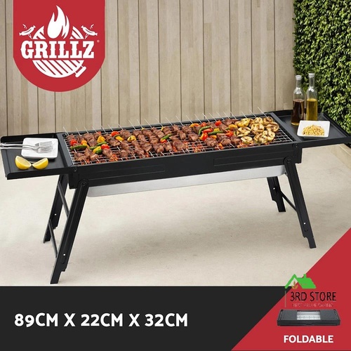 Grillz Charcoal BBQ Grill Smoker Portable Barbecue Outdoor Foldable Camping