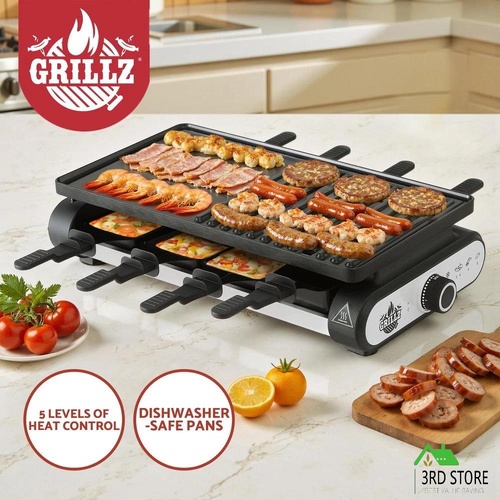 Grillz 1400W Electric BBQ Grill w/ 7 Cooking Pans