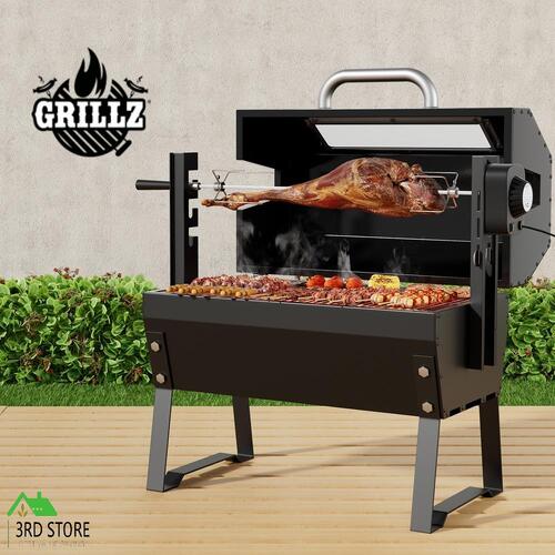 Grillz 2-in-1 Electric BBQ Grill Charcoal Electric Smoker Roaster