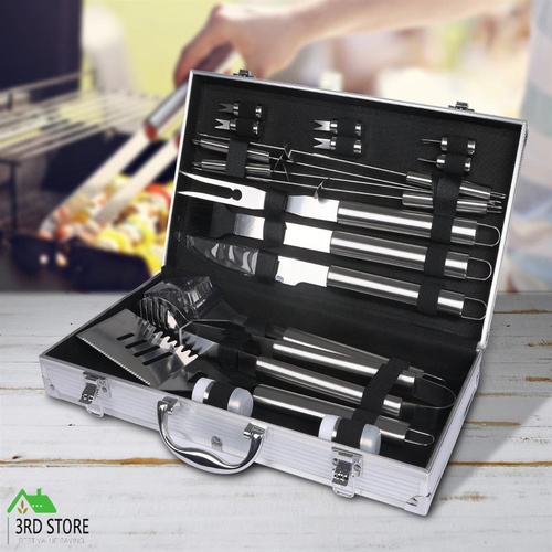 Moyasu 18Pcs BBQ Tool Set Stainless Steel Outdoor Barbecue accessory Grill Cook