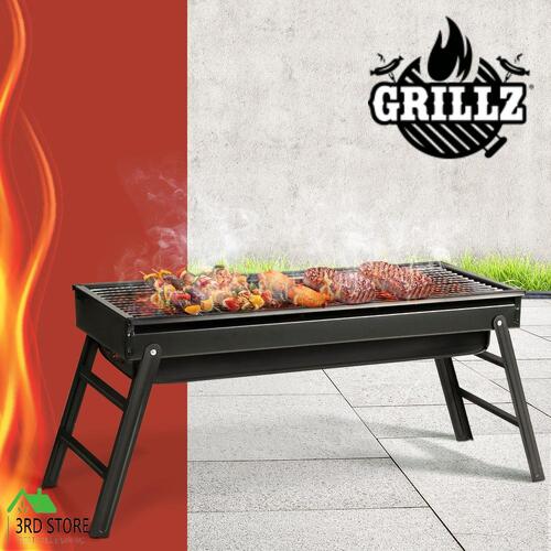 Grillz Charcoal BBQ Grill Smoker Portable Barbecue Outdoor Foldable Camping