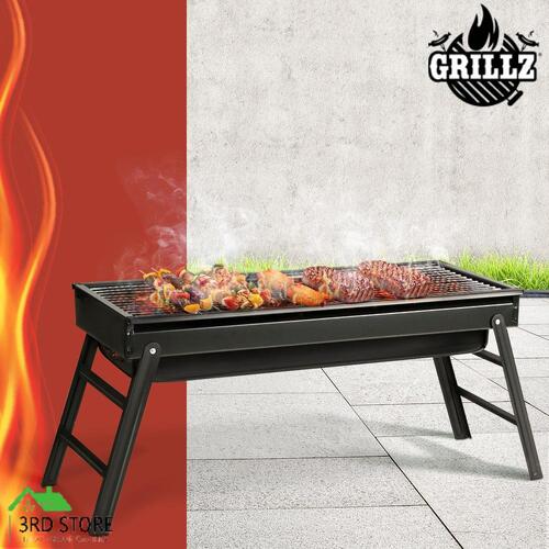 Grillz Charcoal BBQ Grill Smoker Portable Barbecue Outdoor Foldable Camping