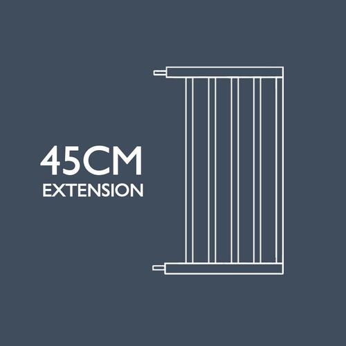 Kids Pet Safety Security Gate Stair Barrier Door 45cm Extension in White