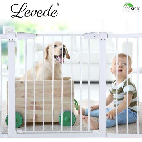 76cm Tall Adjustable Wide Baby Child Pet Safety Security Gate Stair Barrier Door
