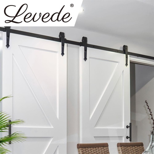 Levede Sliding Barn Door Hardware Track Roller Kit 3.66M Antique Classic Single