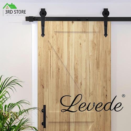 Levede Sliding Barn Door Hardware Track Roller Kit 3M Antique Classic Single