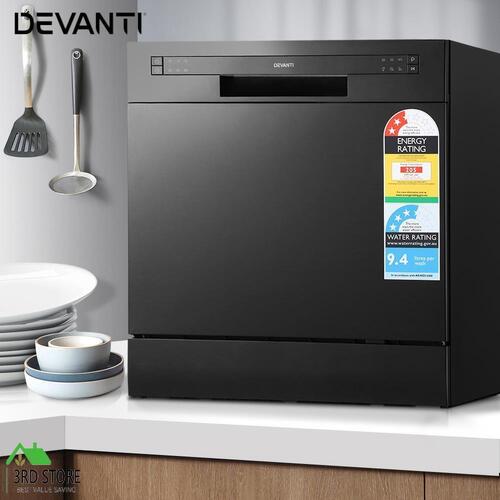 Devanti Benchtop Dishwasher Freestanding Coutertop Dishwashers 8 Place Black