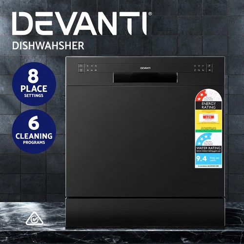 RETURNs Devanti Benchtop Dishwasher Freestanding Coutertop Dishwashers 8 Place Black