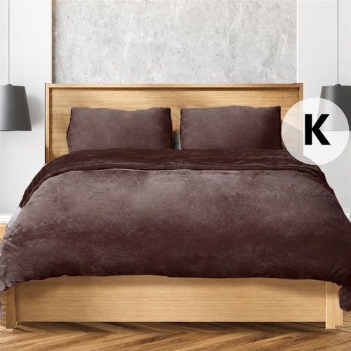 Bed Flannel Quilt Cover Set Teddy Bear Fleece Winter with Pillowcase King