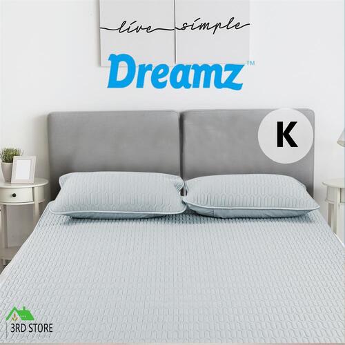 DreamZ Latex Cooling Bed Sheet Set Fitted Pillowcase Washable Summer 3PCS King