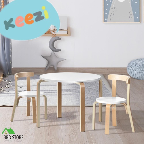 Keezi Nordic Kids Table and Chairs Set 3 PCS Desk Activity Study Play Children