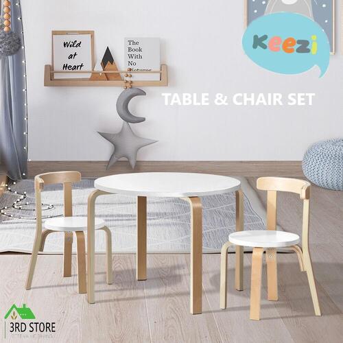 Keezi Nordic Kids Table and Chairs Set 3 PCS Desk Activity Study Play Children