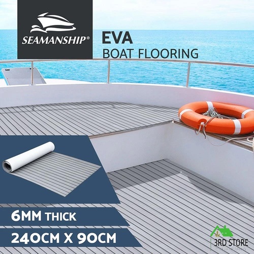 Seamanship EVA Foam Boat Flooring Mat Decking Sheet 240x90x0.6cm Light Grey