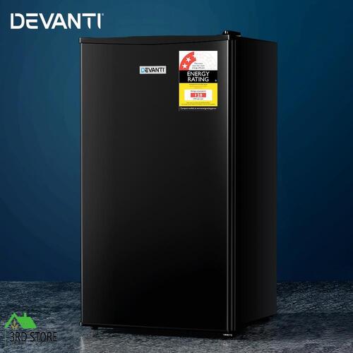 RETURNs Devanti 95L Bar Fridge Mini Freezer Refrigerator Cooler Home Office Black