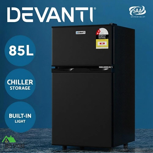 Devanti 80L Bar Fridge Mini Freezer Refrigerator Cooler Home Hotel Office Black