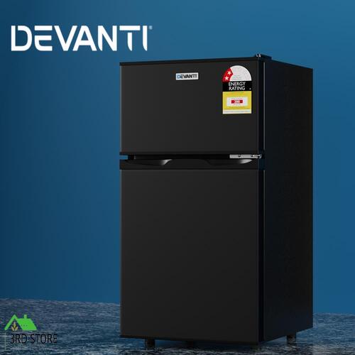 RETURNs Devanti 80L Bar Fridge Mini Freezer Refrigerator Cooler Home Hotel Office Black