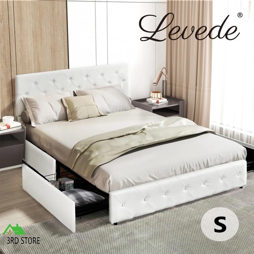 Levede Single Bed Frame Fabric Tufted