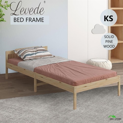 Levede Wooden Bed Frame King Single Mattress Base Solid Timber Pine Wood Natural