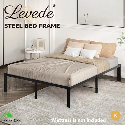 Levede H40cm Metal Bed Base Frame Minimalist Style Heavy Duty King Size