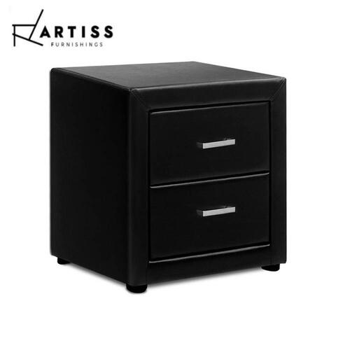 Artiss Bedside Tables Drawers Side Table Leather Storage Cabinet Nightstand Lamp