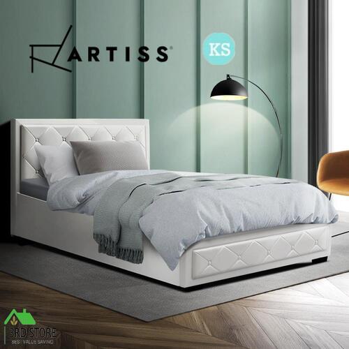 Artiss Bed Frame King Single Size Gas Lift Base With Storage Leather