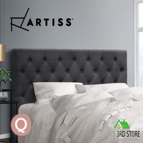 Artiss Queen Size Bed Head Headboard Bedhead Fabric Frame Base CAPPI Charcoal