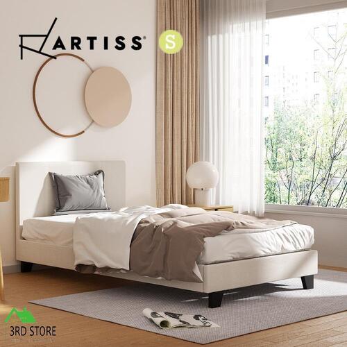 Artiss Bed Frame King Single Size Boucle Fabric Mattress Base Platform Wooden