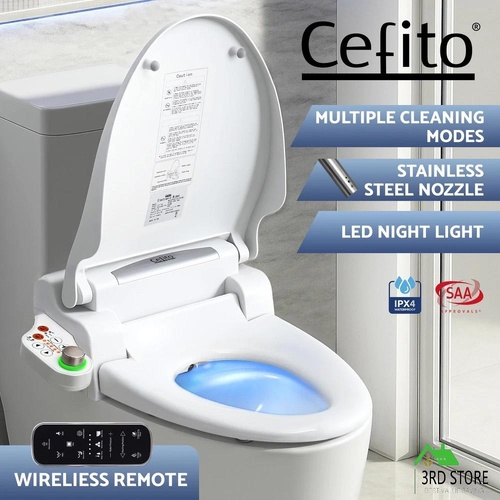 RETURNs Cefito Electric Bidet Toilet Seat Cover LED Night Light Heated Seat with Remote