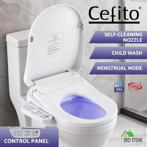 Cefito Electric Bidet Toilet Seat Cover Heated Warm Water Dryer LED Night Light