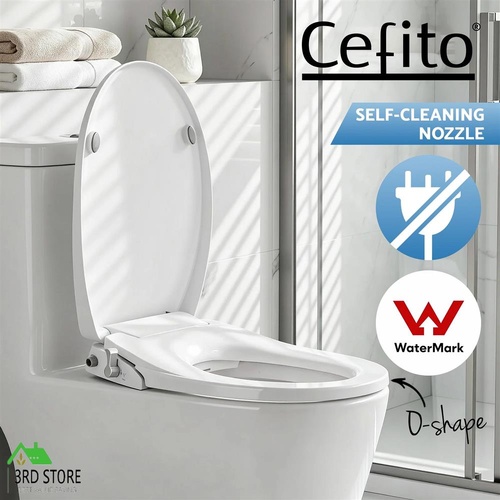 Cefito Non Electric Bidet Toilet Seat O-Shape Dual Nozzle Soft Close WaterMark DIY