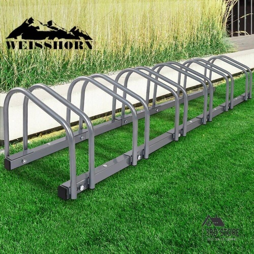 6 Bike Rack Floor Parking Storage Stand Bicycle Cycling Holder Portable Silver