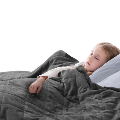 DreamZ 7KG Weighted Blanket Promote Deep Sleep Anti Anxiety Single Dark Grey